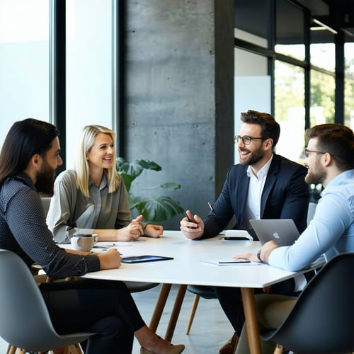 a broker meeting with vendor and client a bit more casual and friendly-1